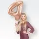 Balon napihljiv, za helij/zrak, rose gold, številka "4", 86cm