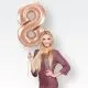 Balon napihljiv, za helij/zrak, rose gold, številka "8", 86cm