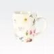 Lonček z motivom cvetja in listja, porcelan, 200ml, sort.