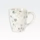 Lonček z motivom cvetja in listja, porcelan, 200ml, sort.