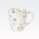 Lonček z motivom cvetja in listja, porcelan, 200ml, sort.