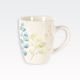 Lonček z motivom cvetja in listja, porcelan, 200ml, sort.