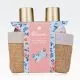 Kopalni set BLOSSOM v košarici iz jute, z vonjem travnika z divjimi cvetovi, (gel za tuširanje 150ml, losjon za telo 150ml)