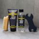 Darilni set za moške BATH & BODY TOOLS v torbi za orodje z zanko za pas, z vonjem mošusa, (gel za tuširanje za lase in telo 150ml, piling za roke 100ml, trdo milo 120g v obliki ključa, lesena krtačka za nohte)