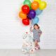 Balon napihljiv na zrak, "3", bel - party motiv, prostostoječ, 72cm