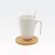 Set skodelic s podstavki in žličkami, porcelan/bambus, v embalaži, 2x360ml