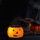 Dekoracija za Halloween z LED lučko - buča/duhec, 8cm
