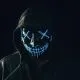 Maska za Halloween z LED lučko, PVC, 20cm, sort.