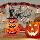 Dekoracija za halloween, iz filca na PVC podstavku, z LED lučko, 31cm, sort.