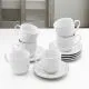 Set skodelic za kavo s krožniki, pike, srebrna linija, 6/1, porcelan, 180ml