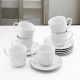 Set skodelic za kavo s krožniki, pike, srebrna linija, 6/1, porcelan, 180ml