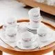 Set skodelic za kavo s krožniki, cvetje, srebrna linija, 6/1, porcelan, 180ml