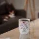 Lonček, motiv cvetja, 330ml, kitajski porcelan, sort.