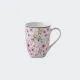 Lonček, motiv cvetja, 330ml, kitajski porcelan, sort.