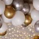 Girlanda iz balonov, "Arches Wedding", (beli, zlati in srebrni baloni), lateks, 3m
