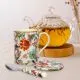 Lonček s pokrovom, Anthina, kitajski porcelan, v darilni embalaži, 10.5cm + žlička