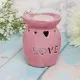 Izparilnik za źajno luźko, ter olje/vosek, "LOVE", roza, keramika, 13cm