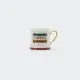 Lonček, bel z rjavim napisom Coffee, porcelan, 8.7x8.7x8.7cm, sort.