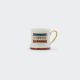 Lonček, bel z rjavim napisom Coffee, porcelan, 8.7x8.7x8.7cm, sort.