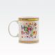 Lonček pisan, Happy Birthday, porcelan, 8x9cm, sort.