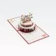 Voščilnica 3D, rojstnodnevna torta, Happy Birthday, 150x150mm