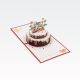 Voščilnica 3D, rojstnodnevna torta, Happy Birthday, 150x150mm