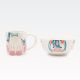 Set skodelice 360ml, 9cm in sklede, 600ml, 14x6cm, živalski motiv, porcelan, sort.