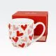 Skodelica, srca, v darilni embalaži, "LOVE 2", 380ml, new bone, 9.2cm