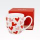 Skodelica, srca, v darilni embalaži, "LOVE 2", 380ml, new bone, 9.2cm