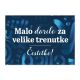 Kuverta za darilni bon, Malo darilo za velike trenutke. Čestitke!, modra