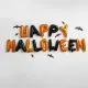 Balon napihljiv, Happy Halloween + palčka za napihnit, folija, 40cm