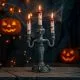 Svečnik Halloween z LED lučko, umetna masa, 39x17cm
