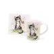 Lonček s podstavkom, muca z rožo, kitajski porcelan, 9cm, v darilni embalaži