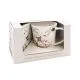 Lonček s podstavkom, koza in kokoš, kitajski porcelan, 9cm, v darilni embalaži