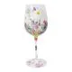 Kozarec za vino poslikan, marjetice, 23cm, v darilni embalaži