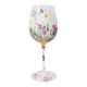 Kozarec za vino poslikan, marjetice, 23cm, v darilni embalaži