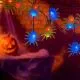 Girlanda iz pajkov, z LED lučko, 10 pajkov, plastična masa, 2.5m