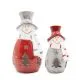 Snežak s sivim  predpasnikom z LED lučko, lončenina, 7.3x7.1x14.3cm