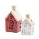 Hiška  bela - svečnik za čajno lučko,lončenina, 7x6x11.3cm