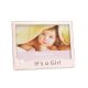 Okvir za sliko, "Its a girl", nogice, roza, za sliko 10x15cm, cinkova zlitina, 16.7x1.5x12.8cm