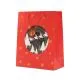Vrečka darilna, božična, rdeča z zvezdicami, 32x26x12cm, sort.