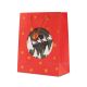 Vrečka darilna, božična, rdeča z zvezdicami, 32x26x12cm, sort.