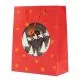 Vrečka darilna, božična, rdeča z zvezdicami, 40x30x12cm, sort.