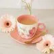Set skodelice, podstavka v obliki rožice in žličke, motiv cvetja, kitajski porcelan, 2.2dcl, v darilni škatli