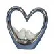 Skulptura dva srčka s ptiči, 15cm