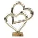 Skulptura dva srčka na lesenem podstavku, 23cm