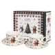 Set 2 skodelic s podstavkom božični motiv CHRISTMAS CUTIES, v darilni embalaži, 270ml, new bone, 6.5cm