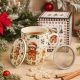 Skodelica s pokrovom in cedilko božični motiv, CHRISTMAS CUTIES, v darilni embalaži, 360ml, new bone, 11cm