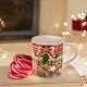 Skodelica, božični motiv - keksi, keramika, 9cm