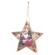 Obesek lesen, zvezda, z LED lučko, božični motiv, 16cm, sort.